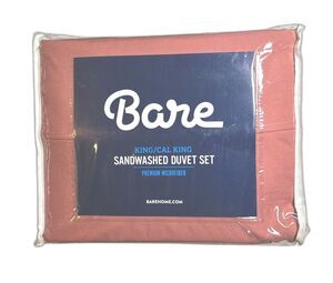 Sandwashed Duvet Cover & Sham Set Ultra-Soft Microfiber by Bare Home King Cal